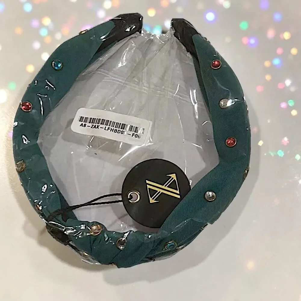 ZAXIE by Stefanie Taylor - Padded Jewel Headband - GREEN NWT MSRP $48